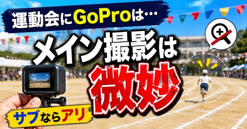 GoProは運動会のメイン撮影に向かない理由を解説するアイキャッチ画像
