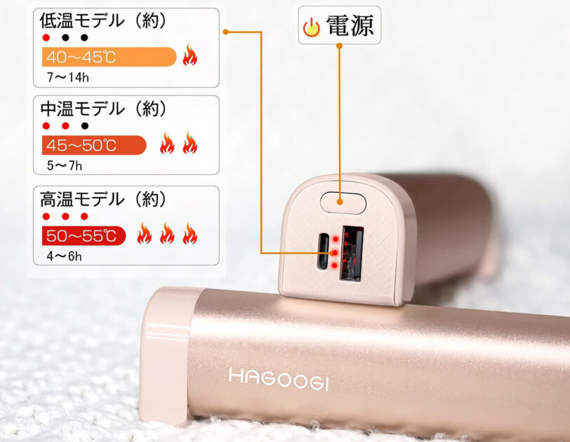 HAGOOGI充電式カイロの温度調整