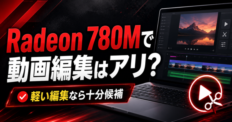 Radeon 780Mで動画編集できるかを解説する記事のアイキャッチ画像