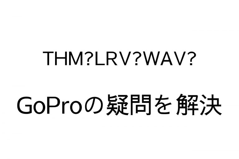 Goproのデータファイル徹底解説 Thmやlrv Wavファイルの意味と扱い方 ナシタカブログ